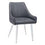 CHAISE DE SALLE A MANGER - 2PCS / 33"H / SIMILI-CUIR GRIS / CHROME 