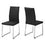 CHAISE DE SALLE A MANGER - 2PCS / 38"H / SIMILI-CUIR NOIR / CHROME