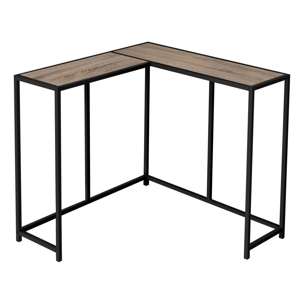 TABLE D'APPOINT - 36"L / TAUPE FONCE / CONSOLE DE COIN NOIR