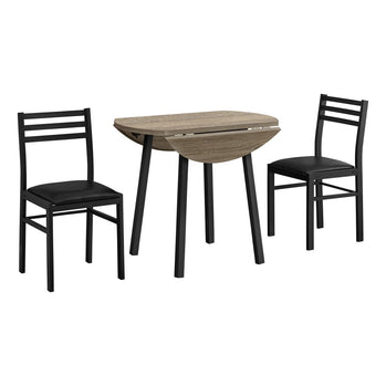 ENSEMBLE DE REPAS - ENSEMBLE 3MCX / DESSUS TAUPE FONCE / METAL NOIR