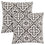 COUSSIN - 18"X 18" / MOTIF TAUPE FONCÉ / 2PCS 