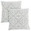 COUSSIN - 18"X 18" / MOTIF GRIS PÂLE / 2PCS 