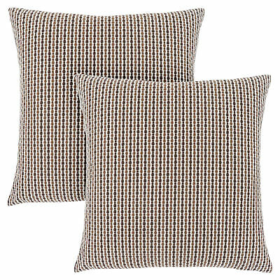 COUSSIN - 18"X 18" / POIS ABSTRAIT CLAIR / BRUN FONCÉ / 2PCS