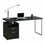 BUREAU D'ORDINATEUR - 60"L / ESPRESSO / METAL ARGENT 